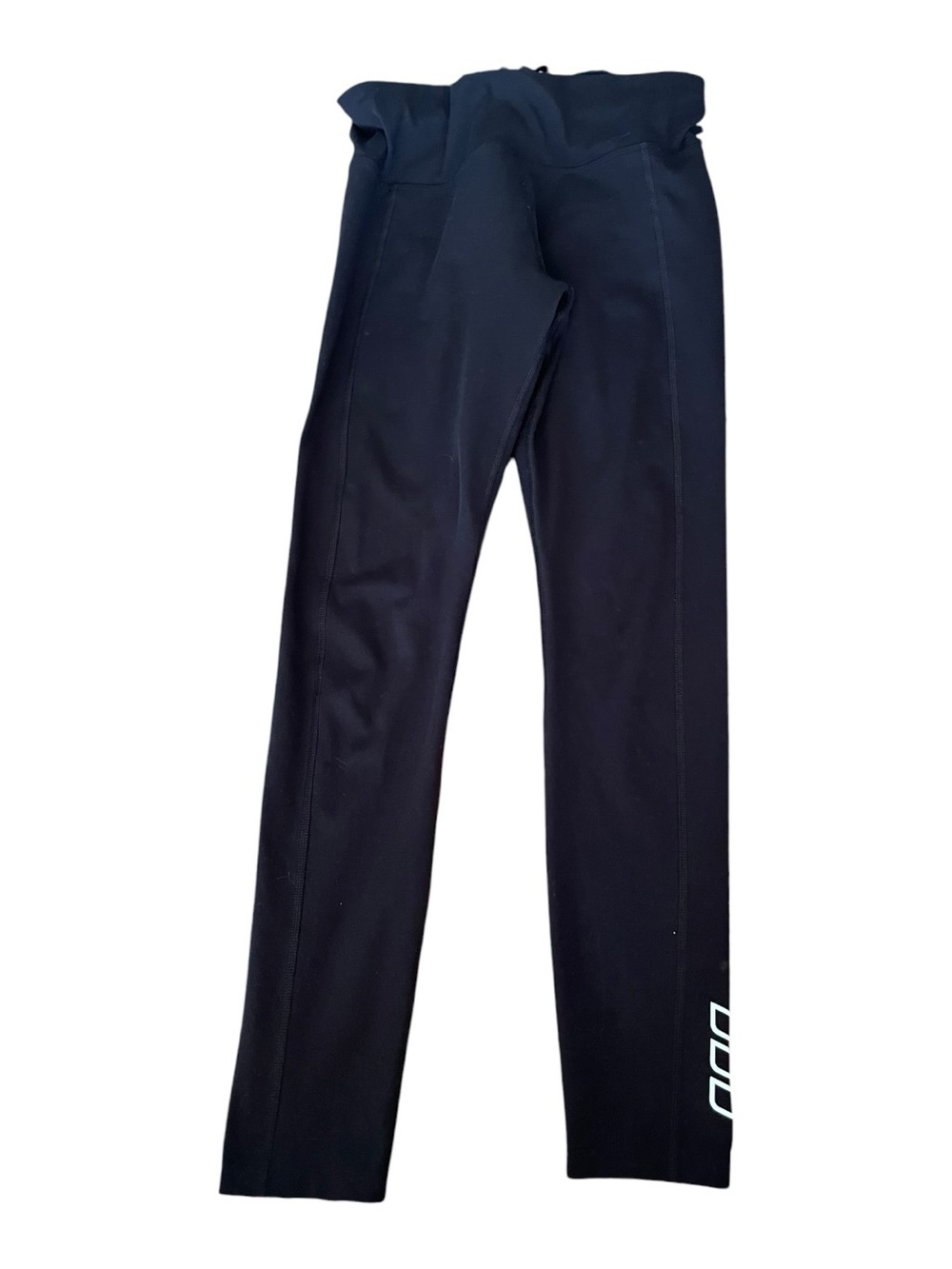 Lorna Jane Black High-Waist Leggings with Subtle Logo Waist 26 Stretch